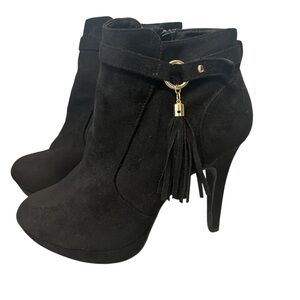 Top Moda Sexy Stiletto Black Ankle Boots/Booties Sz 8 1/2 (8.5)